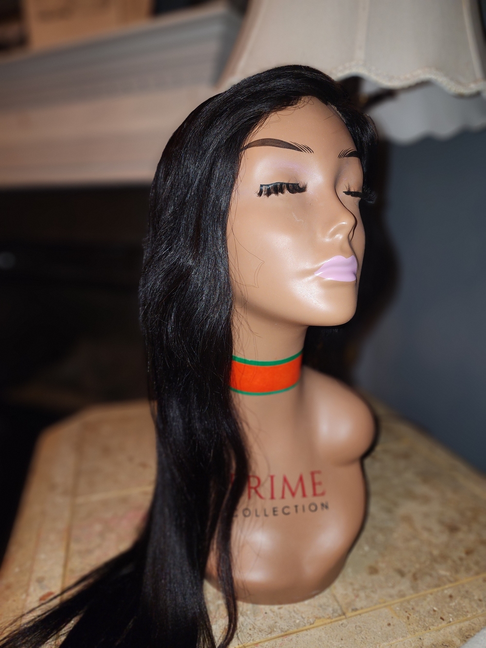 Pure Collection Black Straight  Human Hair Wig Glueless Drawstring